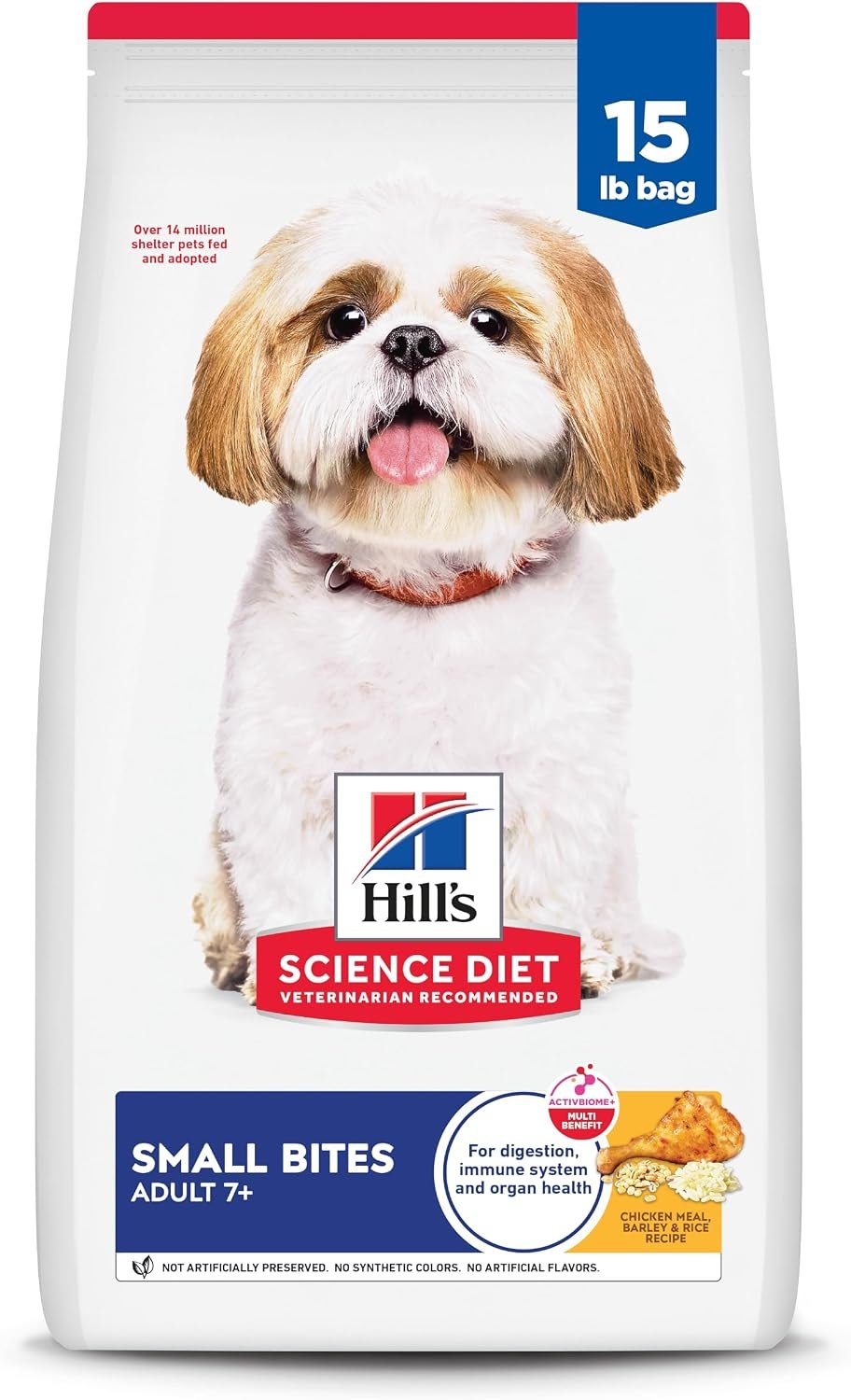 Hill’s Science Diet Adult 7+ Small Bites Dry Dog Food | #1 Veterinarian Recommended, Chicken Meal, Barley, & Rice, 15 lb. Bag