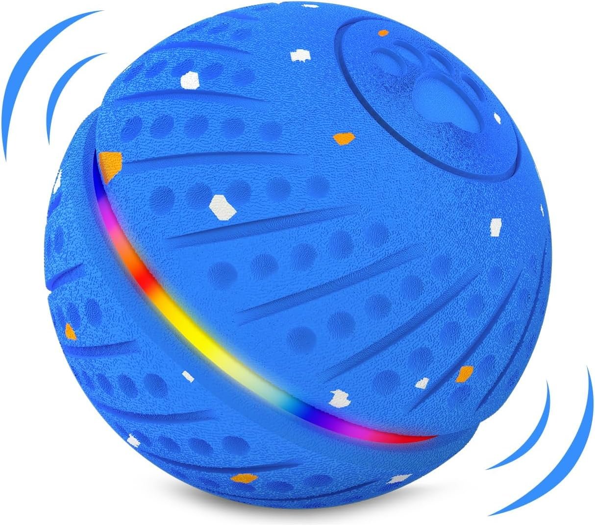 Interactive Dog Toys Dog Ball – 3 Modes Auto Rolling & Bouncing Ball with RGB Light, Durable E-TPU Play Ball for Small Medium Dogs(Blue)