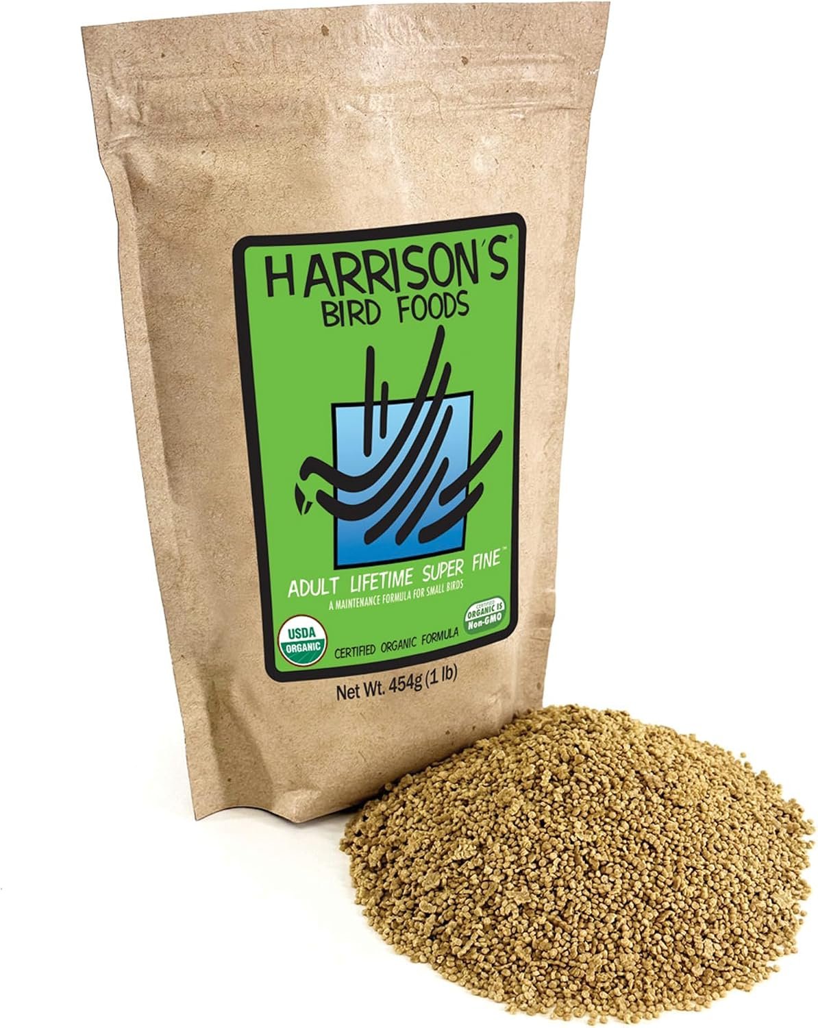 Harrison’s Bird Foods Adult Lifetime, Certified Organic Diet 1lb