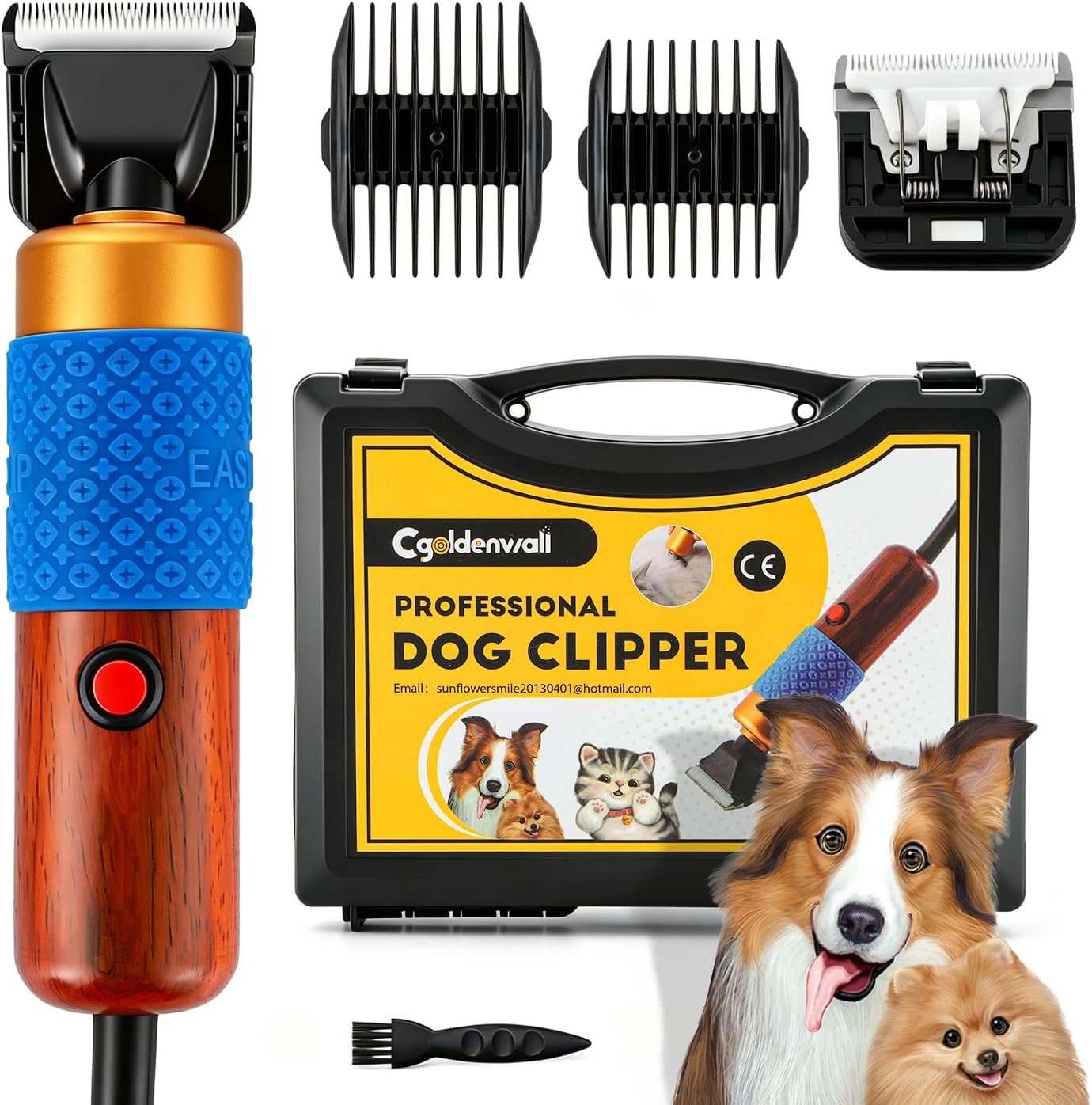 Dog Shears Clippers for Grooming Sheep Shears for Dogs With Thick Hair | 200W Pet Clipper Kit with Spare Blade, Low Noise&Vibration for Cat Sheep Dog 110-240V