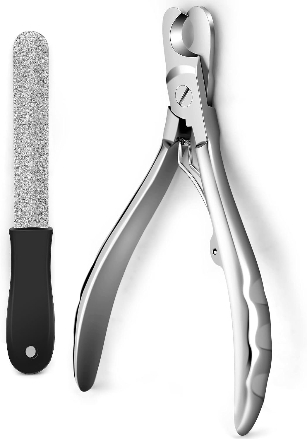 Gobeigo Heavy Duty Dog Nail Clippers for Large Dogs & Thick Nails (Silver) | Upgrade Wide Open Nail Trimmer Cut Like Butter, Professional Full Metal Razor Sharp for All Dogs with Thick Toenails