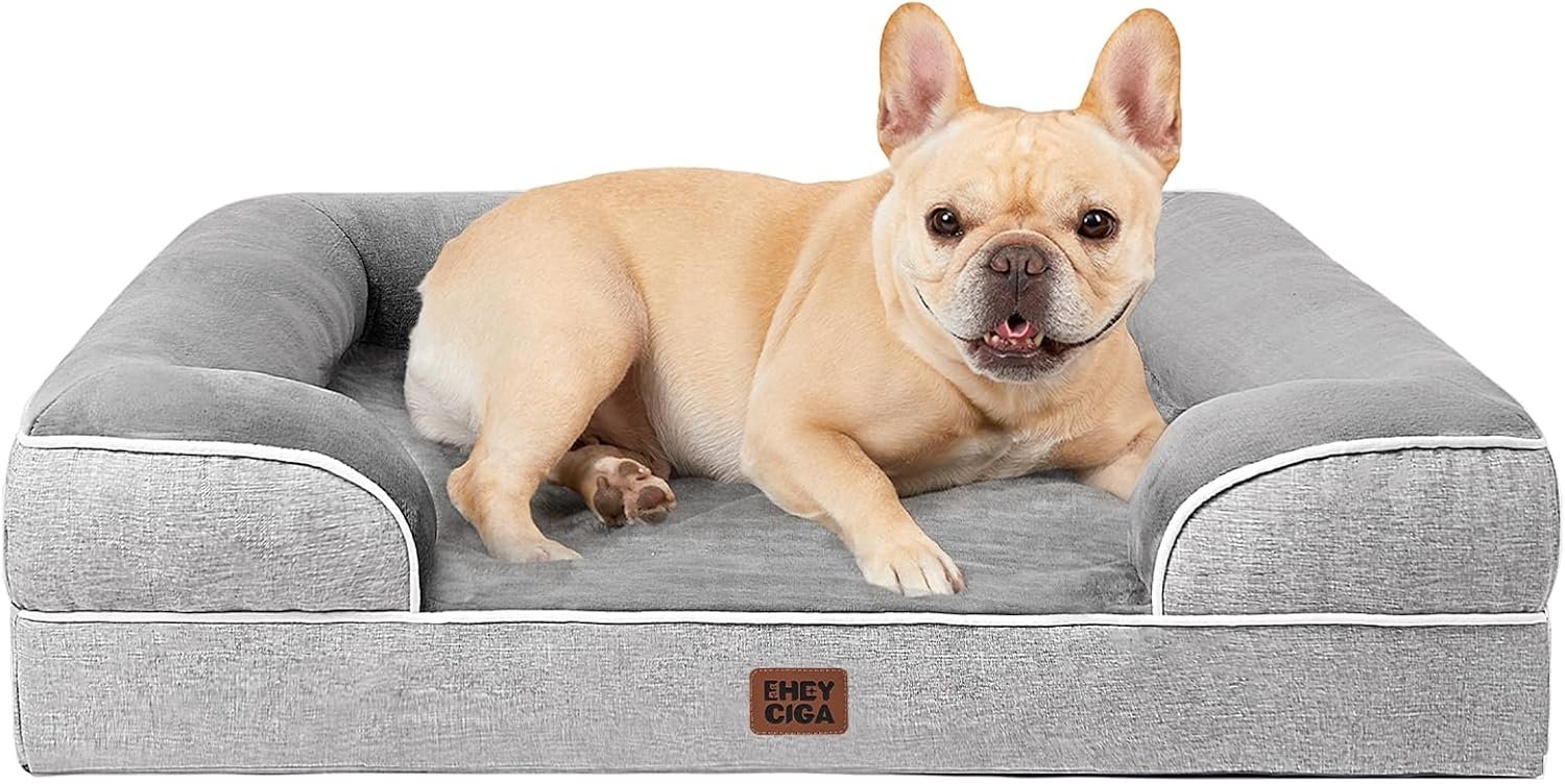 EHEYCIGA Orthopedic Dog Bed Medium Size Dog, Waterproof Washable Pet Beds