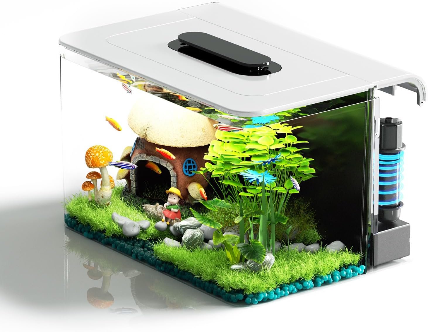 2.5 Gallon Fish Tank Kit with Heater for Betta, Shrimp, Guppy, Acrylic