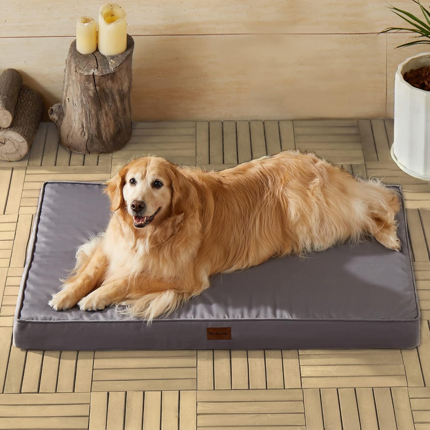 BFPETHOME Outdoor Waterproof Dog Bed for Large Dogs, Washable Cover, 47″ | Outdoor & Indoor Use, Waterproof, For Medium, Large, Extra Large Dogs, Orthopedic, Egg Crate Foam, Up to 110 lbs