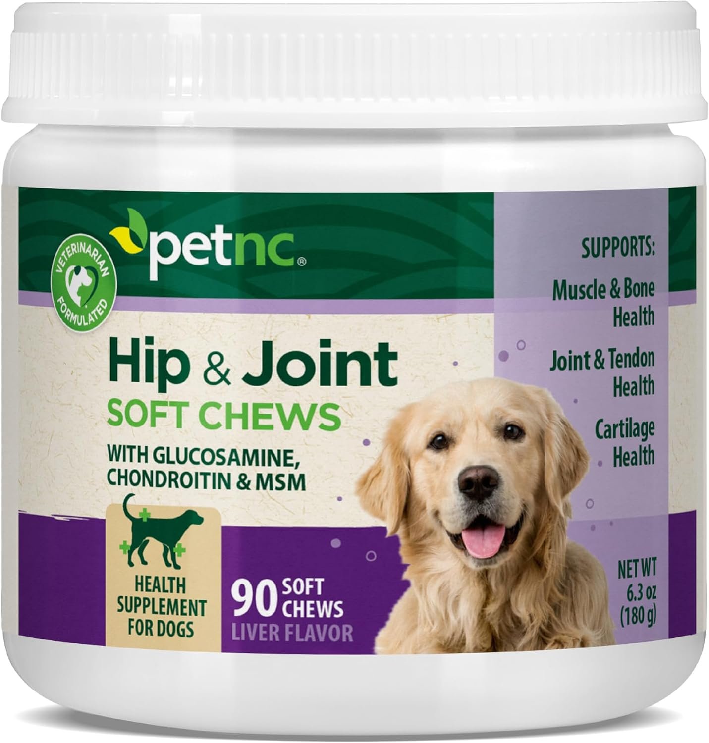 PetNC Natural Care Hip and Joint Soft Chews for Dogs, 90 Count – 27591