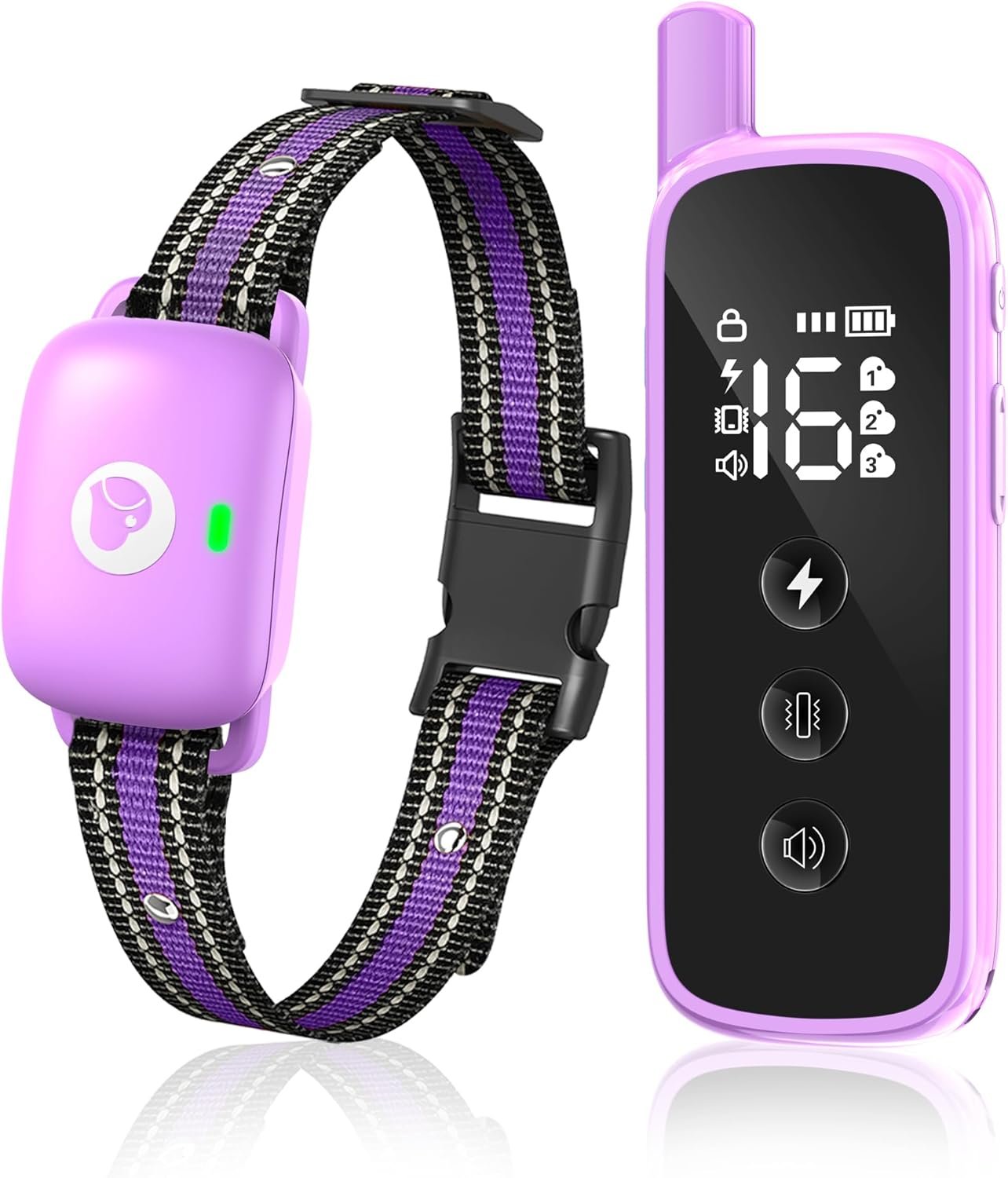Shock Collar for Dogs 2600FT,Dog Training Collar with Remote Purple | Beep/Vibration/Shock, Security Lock, Rechargeable e Collar, IPX8 Waterproof, Shock Collar for 10-120lbs All Breed Sizes