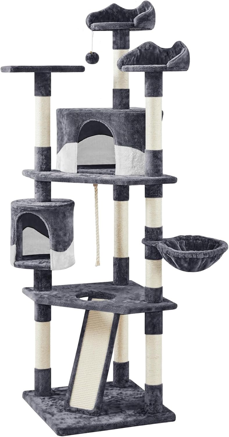 Yaheetech 79in Multi-Level Cat Tree for Multiple Cats with 9 sisal Posts