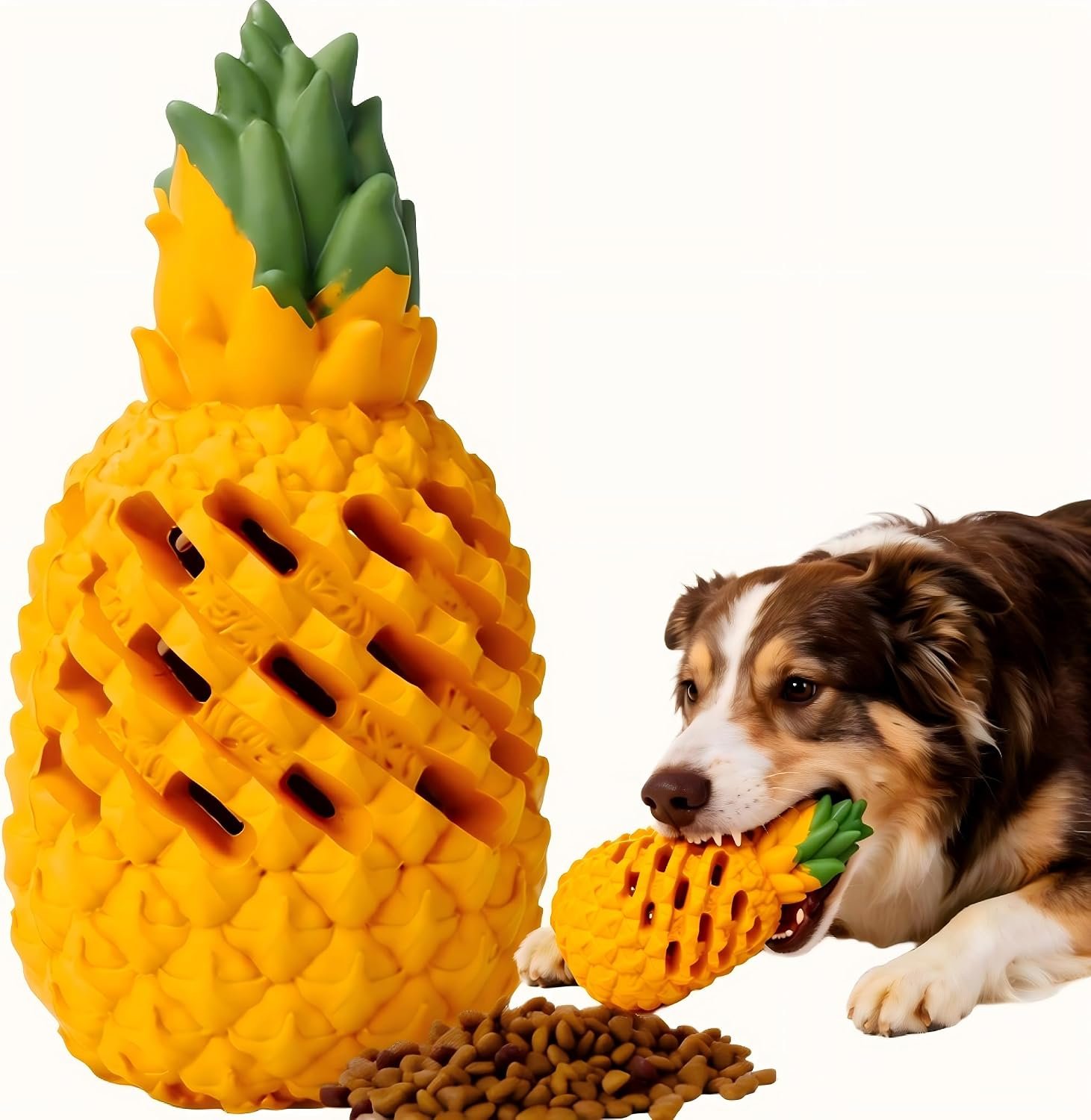 Indestructible Pineapple Dog Toy – Gaint Aggressive Chewers Training | Heavy Chew, Treat Dispenser, Power Chewer, Durable Puzzle, Tough Interactive, Easy Clean