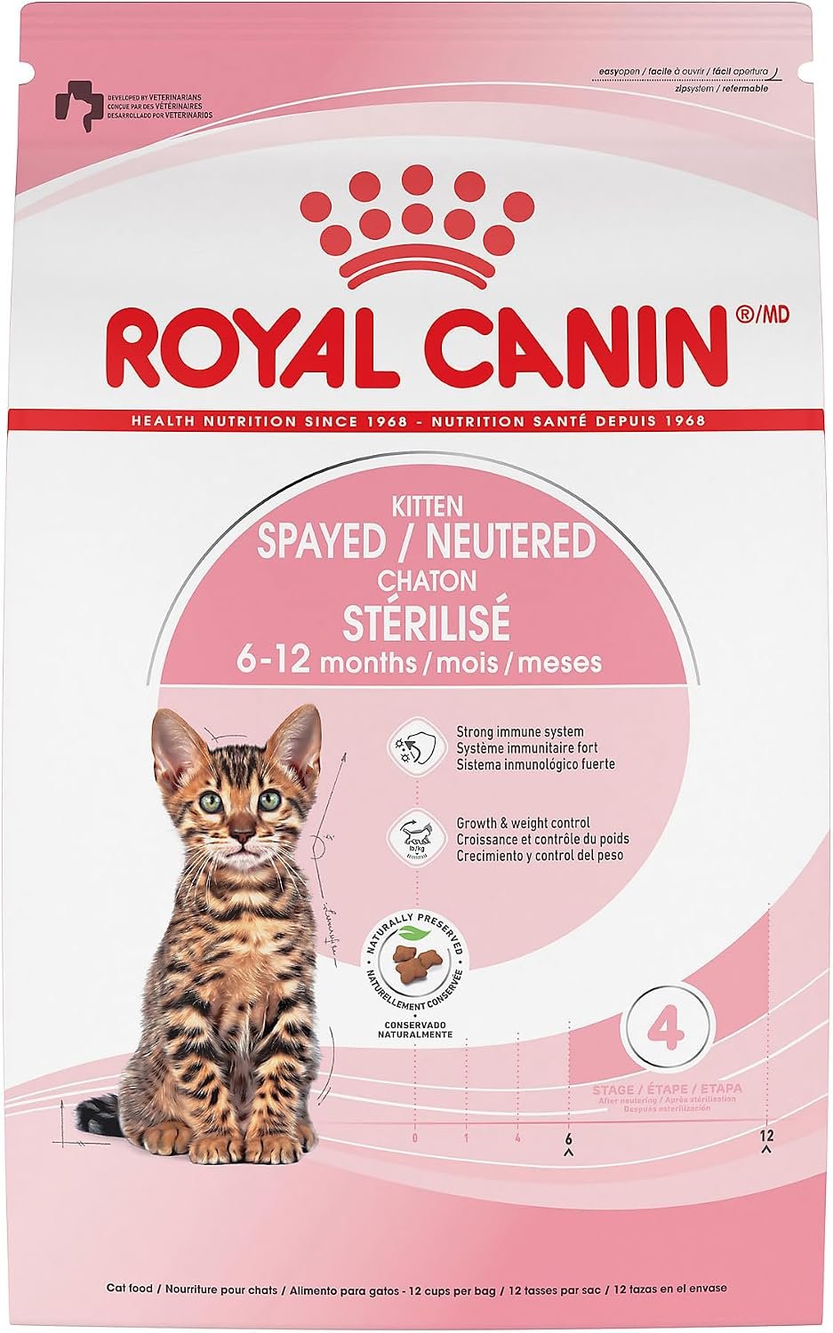 Royal Canin Feline Health Nutrition Spayed/Neutered Kitten Dry Cat Food, 2.5 lb Bag | For Spayed Or Neutered Kittens 6-12 Months, Microbiome Support, For Kittens, Crunchy Kibble, Developed by Veterinarians