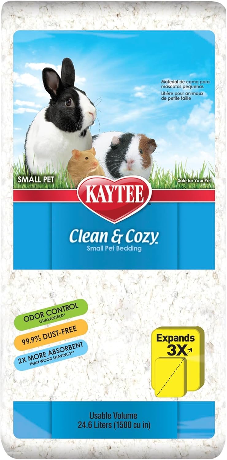 Kaytee Clean & Cozy Paper Bedding for Small Animals, White, 24.6 Liters
