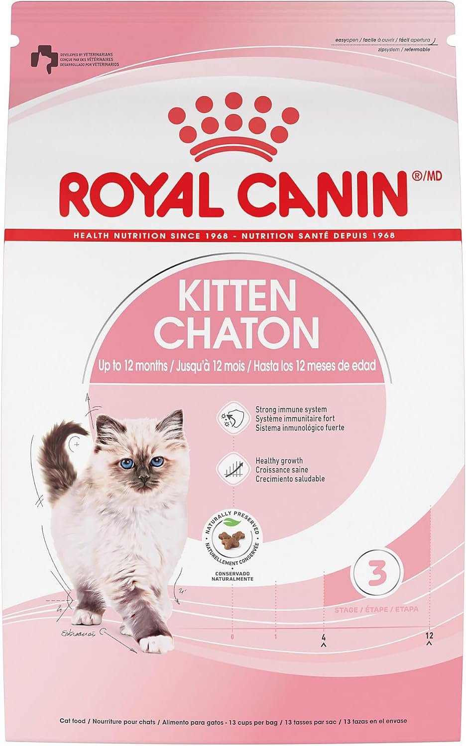 ROYAL CANIN Kitten Food Dry Cat Food, 7 lb Bag | Formulated for Kittens, Immune Support, Digestive Support, Crunchy Kibble, Developed by Veterinarians