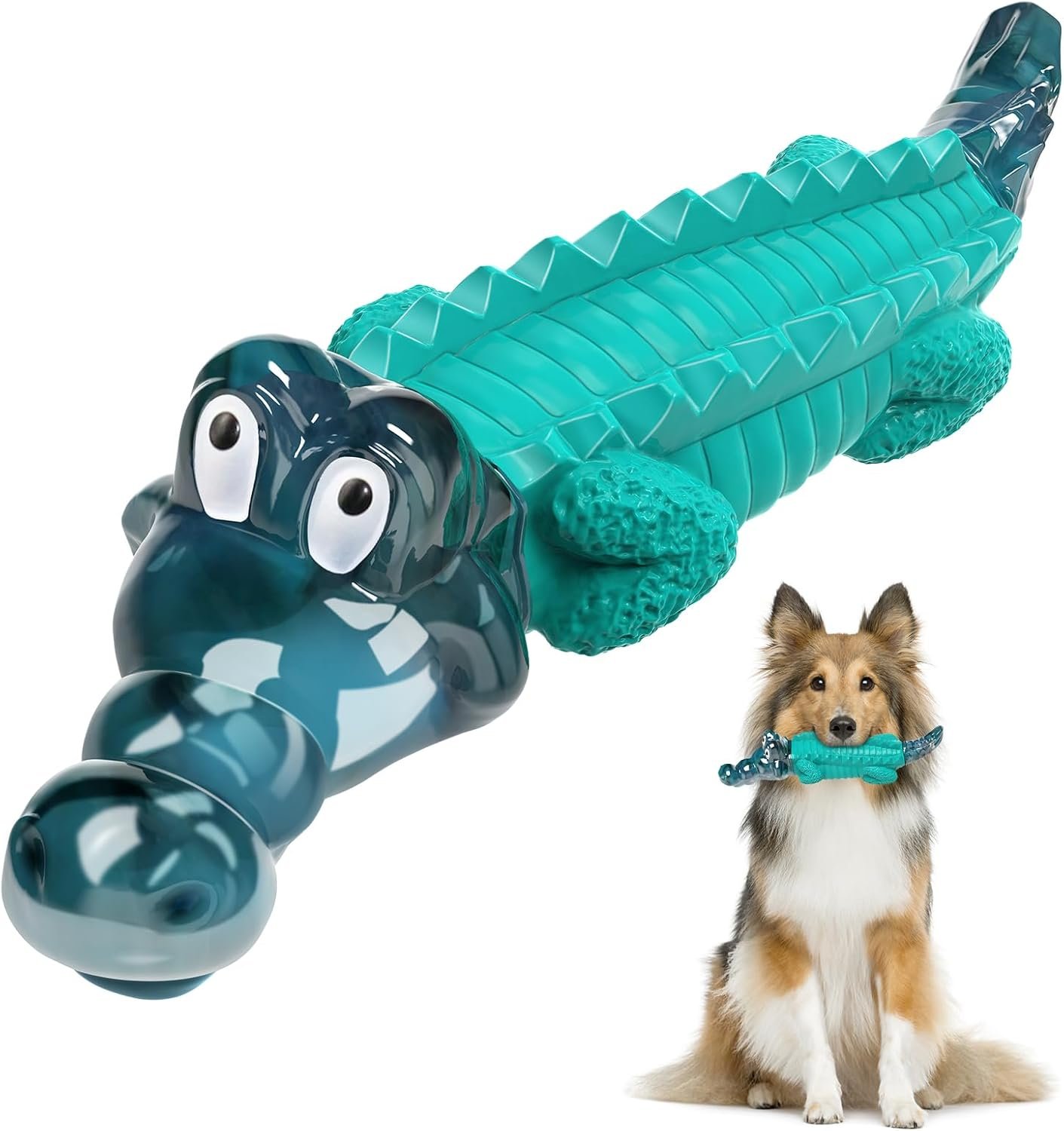 Jeefome Dog Toys for Aggressive Chewers: Tough,Indestructible Chew Toy | Teeth Cleaning Alligator Toy for Small Medium Large Breed,Long Lating Fun,Keep Them Busy