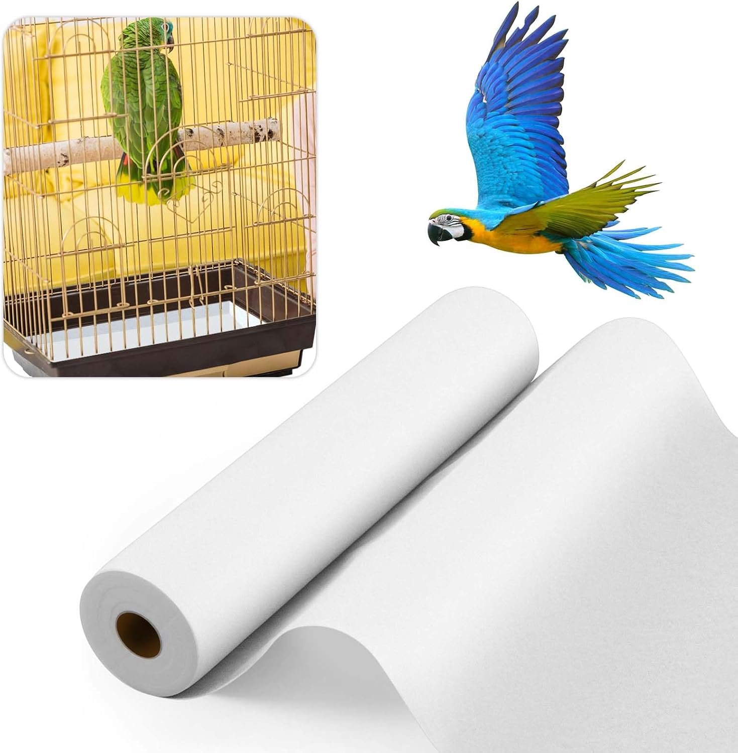 Drydiet Cage Liner for Birds, 100 ft x 18 Inch, Parakeet Cage Liners
