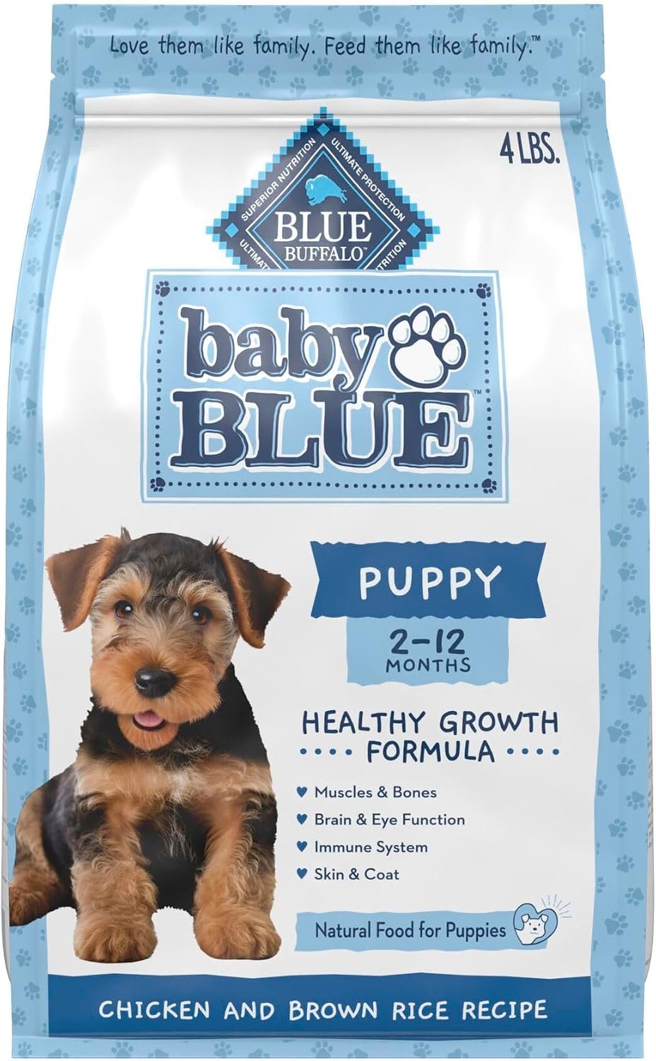 Blue Buffalo Baby Blue Chicken & Rice Puppy Healthy Growth Dog Food, 4 lb