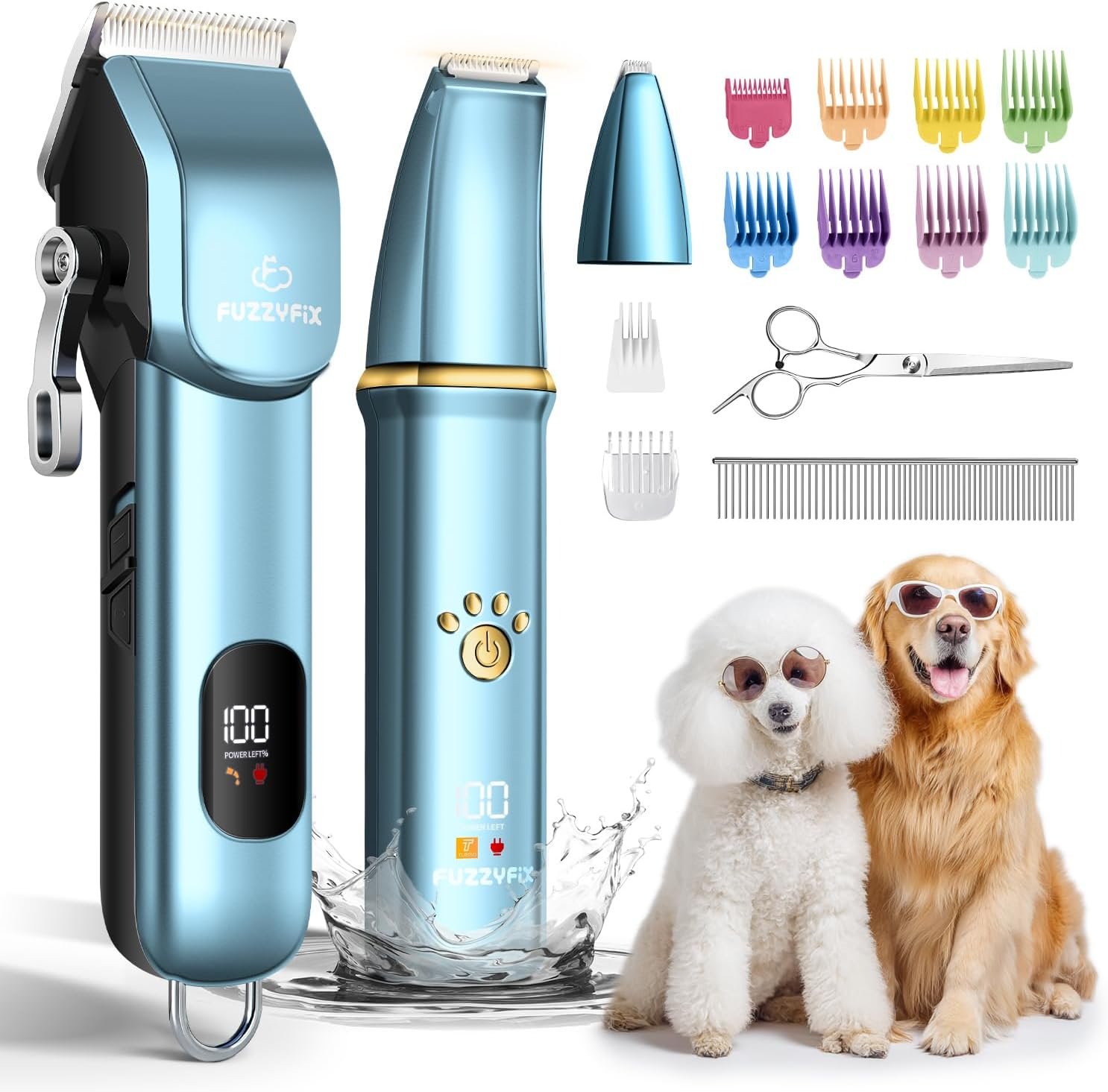 Dog Grooming Kit, Dog Clippers for Grooming for Thick Curly Coats