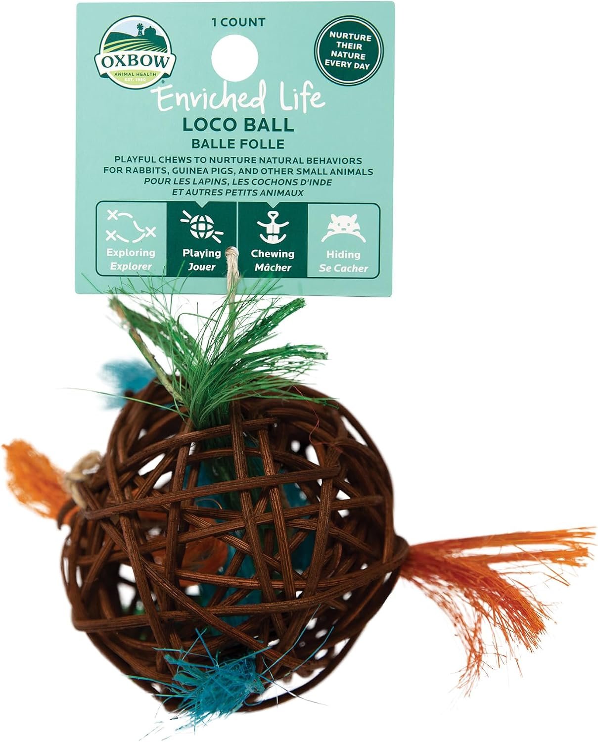 Oxbow Loco Ball, Rabbit & Guinea Pig Toy, Bunny Enrichment Chew Toy | Oxbow Enriched Life, Rabbit Chew Toys, Guinea Pig Enrichment, Guinea Pig Chew Toys, Rabbit Enrichment, Food Safe Colors