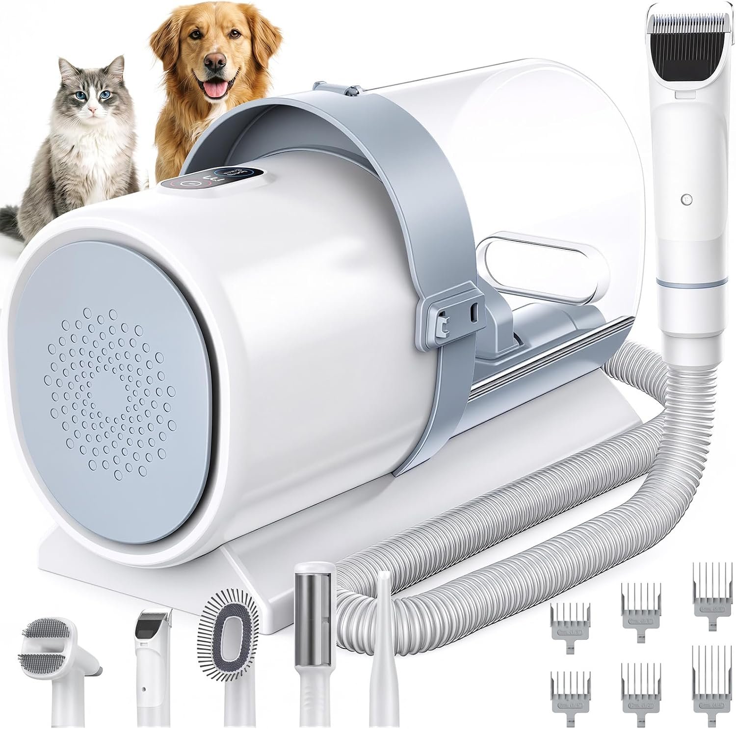 NEWBULIG Pet Grooming Vacuum Kit for Cats and Dogs, 2.5L Dust Cup