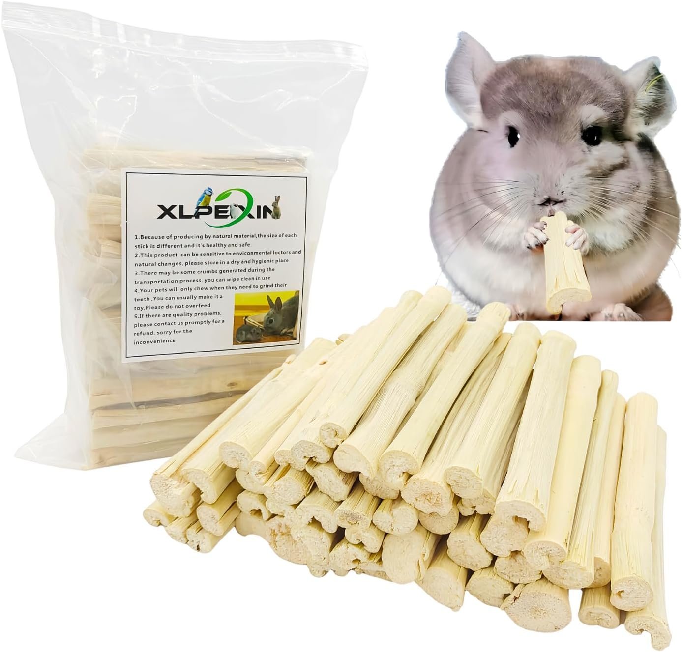 300g Sweet Bamboo Chew Toy for Small Animals,Bunny Chew Sticks