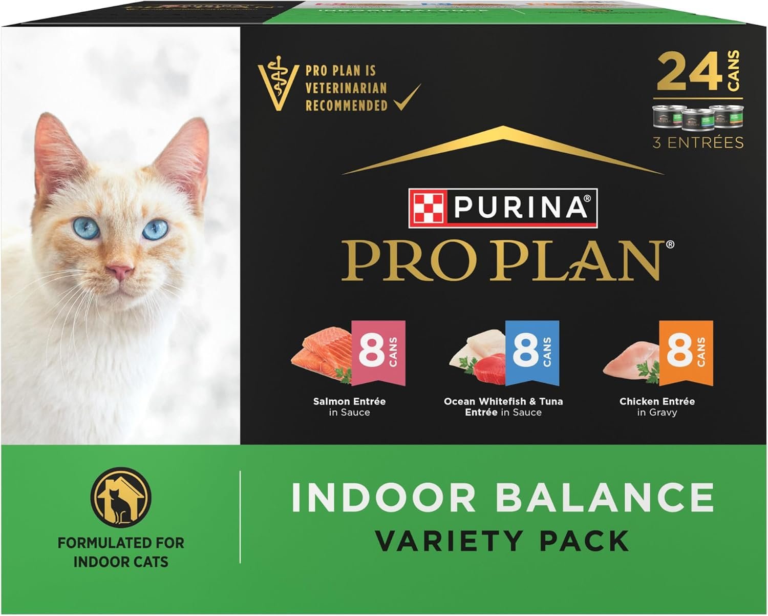 Purina Pro Plan Indoor Balance Wet Cat Food Variety Pack, (24) 3 oz Cans