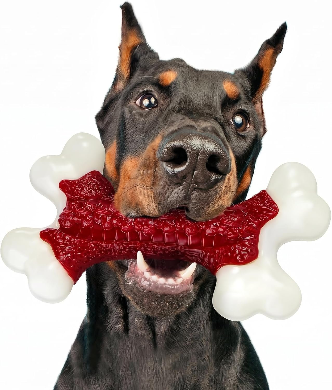 Kseroo Tough Dog Chew Toy for Aggressive Chewers 20-90lbs | Beef flavor dogs obsess over, keeps dogs busy & reduces anxiety, cleans teeth, gives owners free time