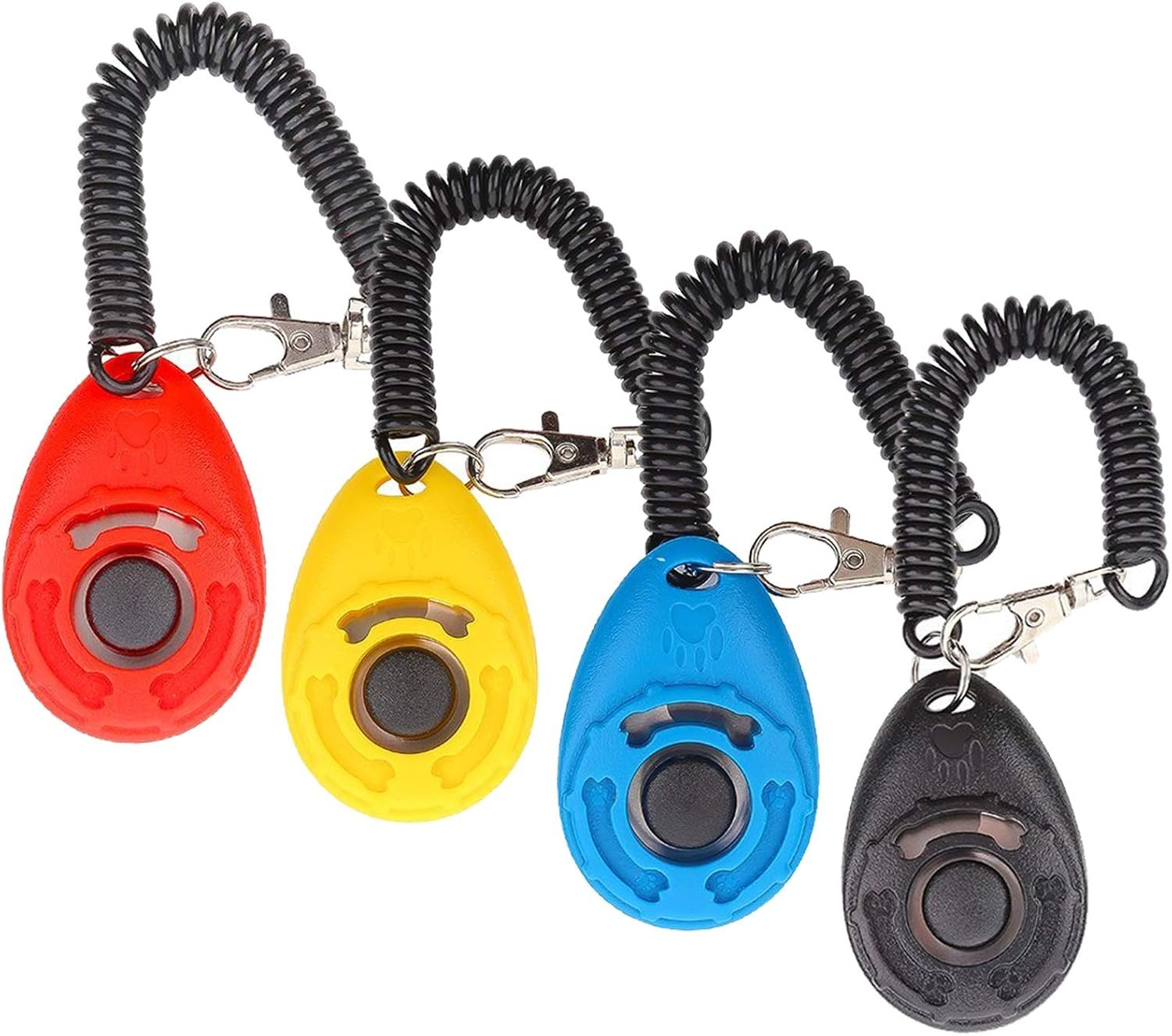 Diyife Dog Clicker, 4 Pcs Multi-Color Dog Training Clicker with Wrist Strap | Clicker Dog Training for Pets, Dog Clicker Perfect for Dog Cat Horse Behavioral Training Lightweight Puppy Clicker Training