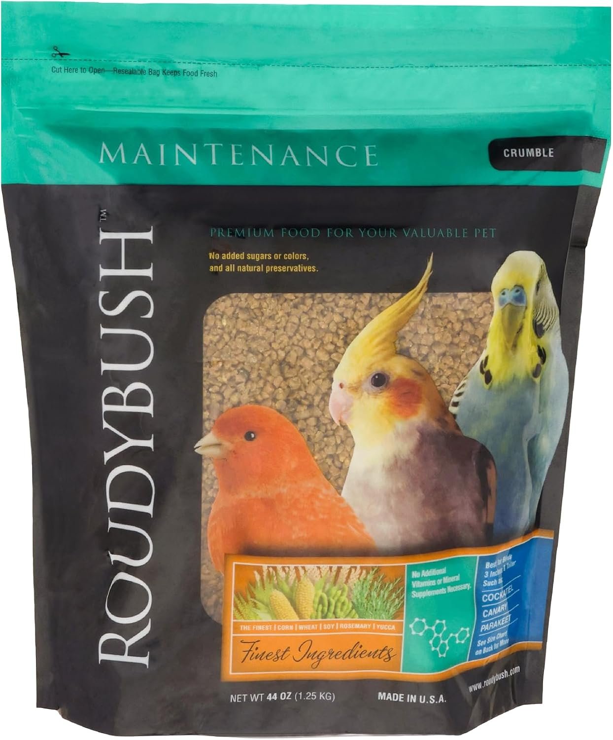 RoudyBush Daily Maintenance Bird Food, Crumble Pellets, 2.75 lb