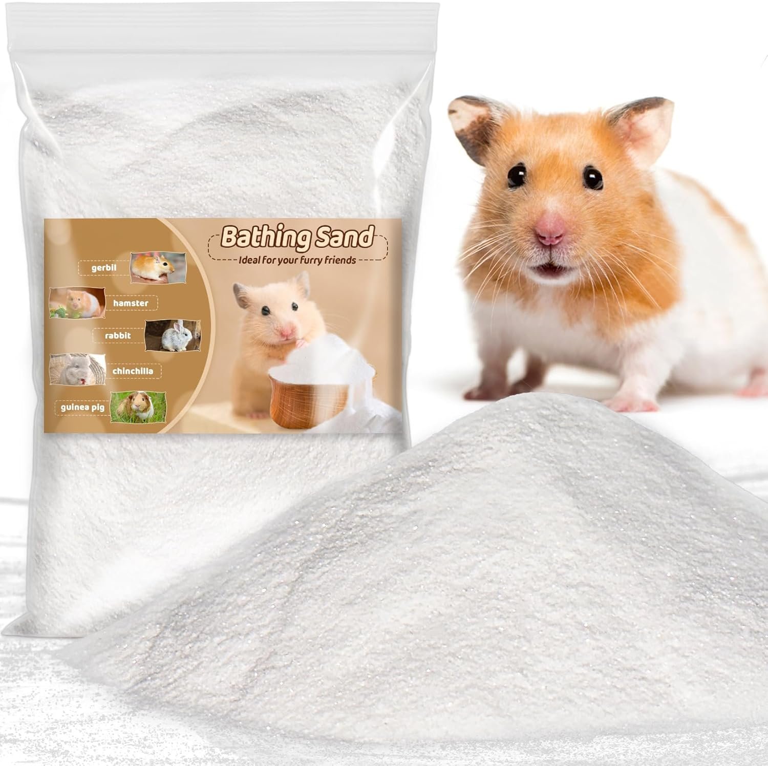 Sukh Hamster Sand Bath – White Fine Silica Sand, Hamster Hides & Cleaning