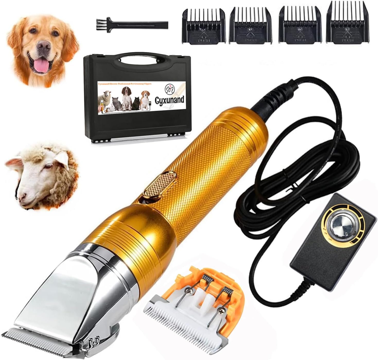 Powerful Dog Grooming Clippers, Sheep Horse Shears for Thick Hair | Professional Electric Pet Trimmers,Cat Fur Cutting,Double Blades,2.8m Long Power Cord,36v Powerful Motor,Aluminum Alloy Body