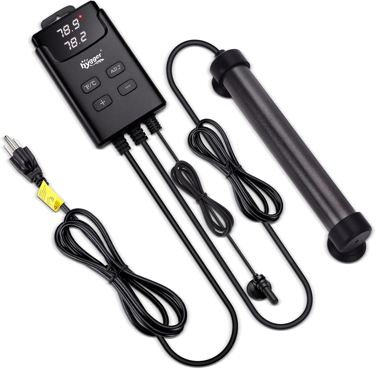 hygger Aquarium Heater,Submersible Fish Tank Heater with External Digital Display, Including Overheat & Leakage Protection and Temperature Sensor for Freshwater and Saltwater (50W for 10gal~15gal)