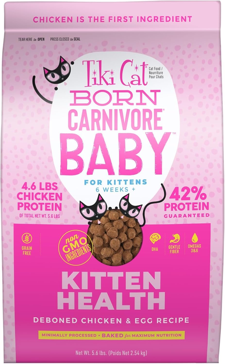 Tiki Cat Born Carnivore Baby Non-GMO, Chicken & Egg 5.6 lbs.