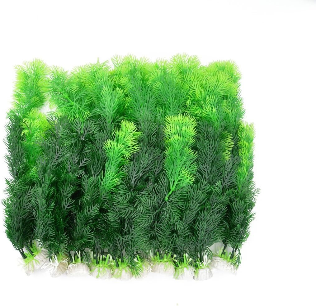 CNZ Aquarium Decor Artificial Plastic Plant Green 10pcs Grass 12-inch | Fish Tank Decoration, Ornament