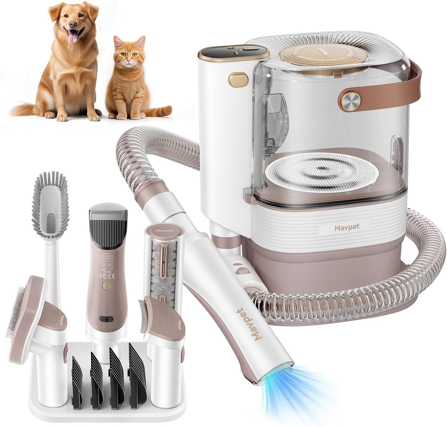 Mavpet 3.2L Dog Grooming Kit & Vacuum Suction