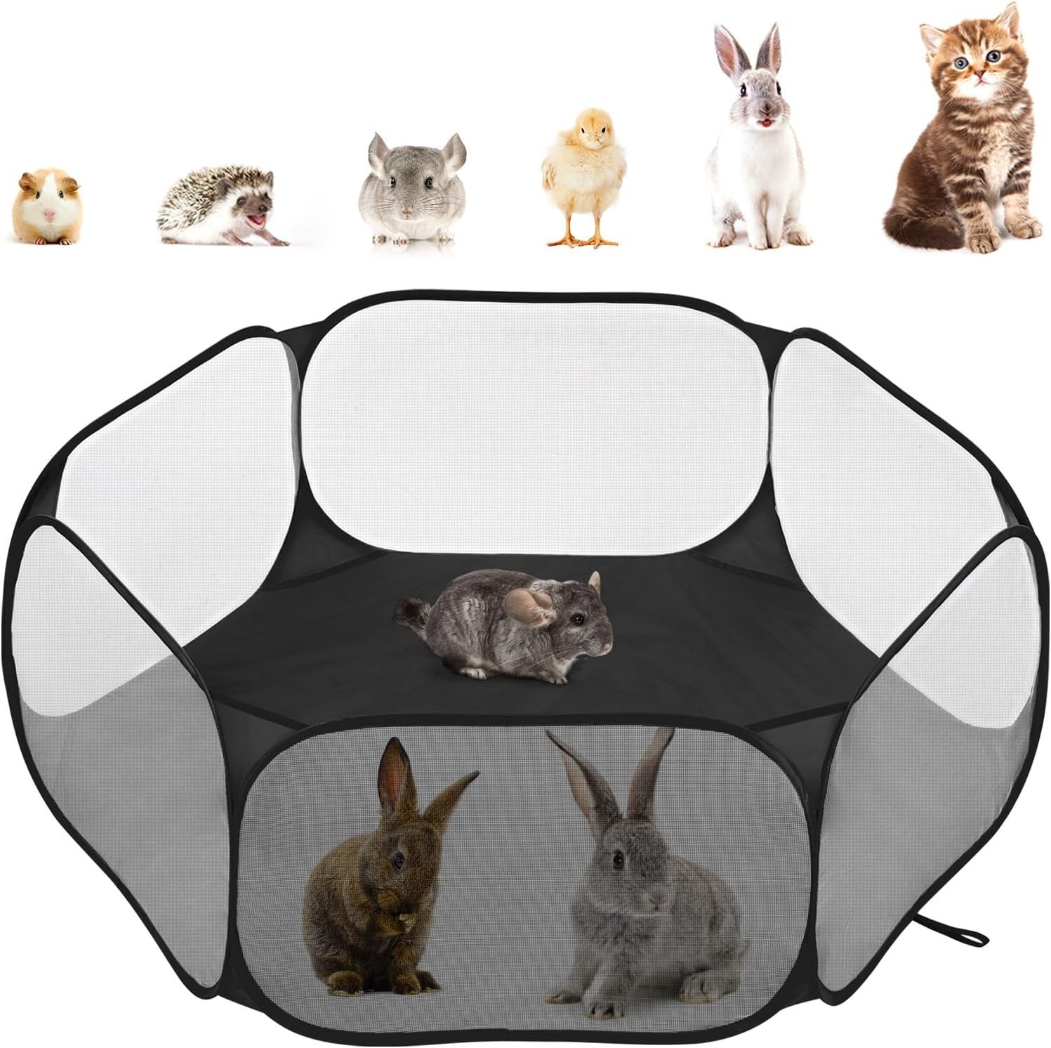 Pawaboo Small Animals Playpen, Black