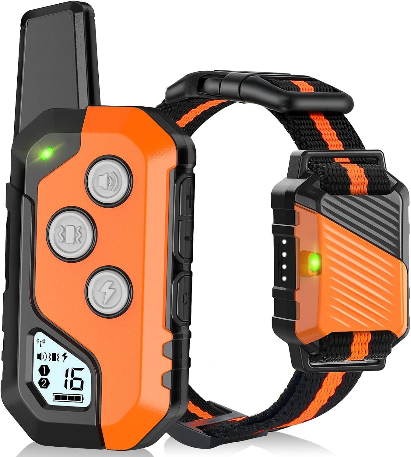 PIOUNS Shock Collar for Dogs, Dog Training Collar with Remote, 3 Modes | IP67 Waterproof Receiver, Beep, Vibration, Safe Static Modes, Rechargeable, For Large Medium Dogs, Remote Control
