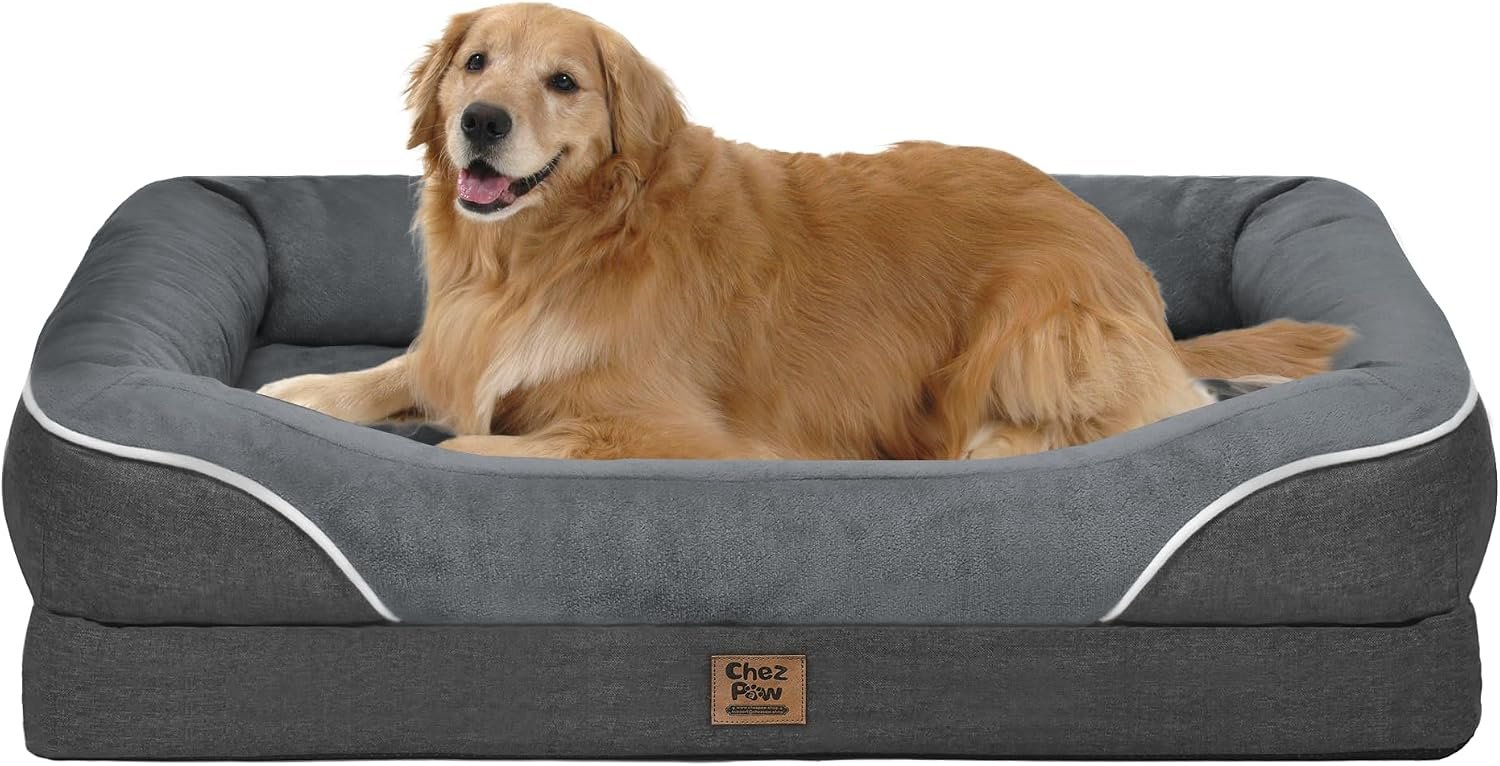 Chez Paw Waterproof Orthopedic XL Dog Bed for Large and Extra Large Dogs