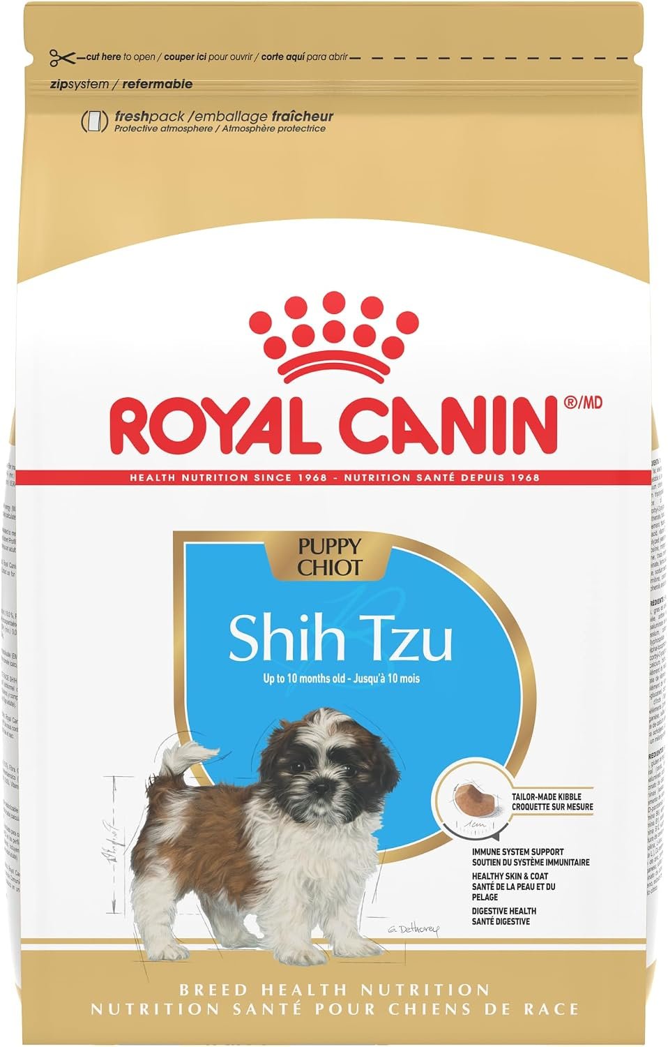 ROYAL CANIN Shih Tzu Puppy Dry Dog Food, 2.5 lb Bag | Immune System Support, Skin & Coat Support, For Shih Tzu Puppies 8 Weeks to 10 Months, Specialized Kibble for Short Muzzle