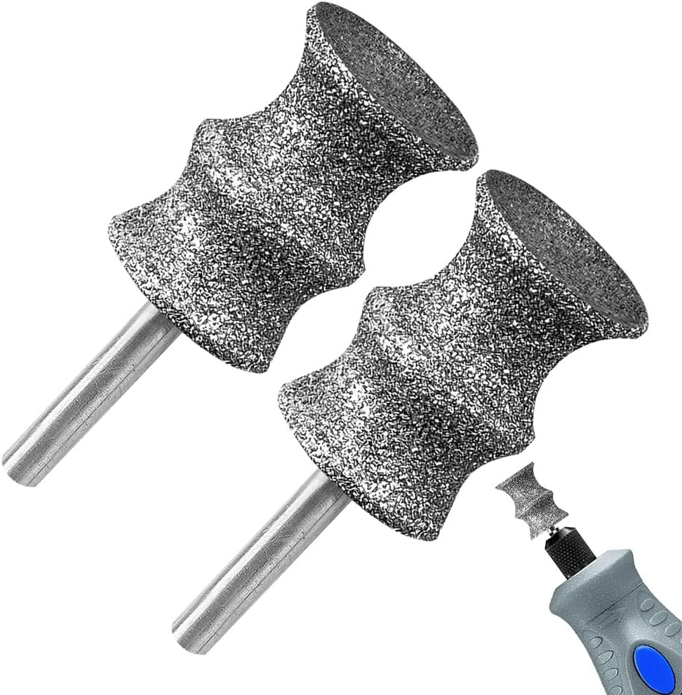 Diamond Dremel Dog Nail Grinder Bits for Rotary Tool-1/8” Dremel Dog Nail Grinder Attachment-Pet Nail Grinder Bit Work for Animals Nail Care Large C 2P