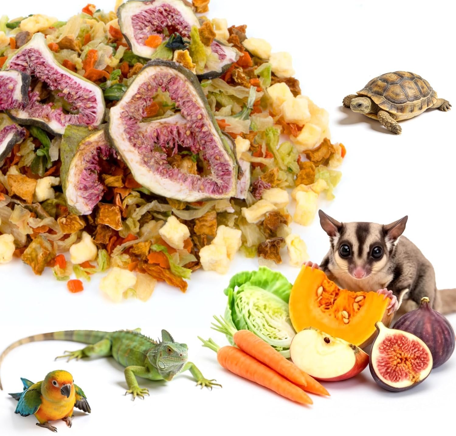 RAINFLOW High Calcium Dried Fruit & Vegetable Birds & Small Pet Food Mix