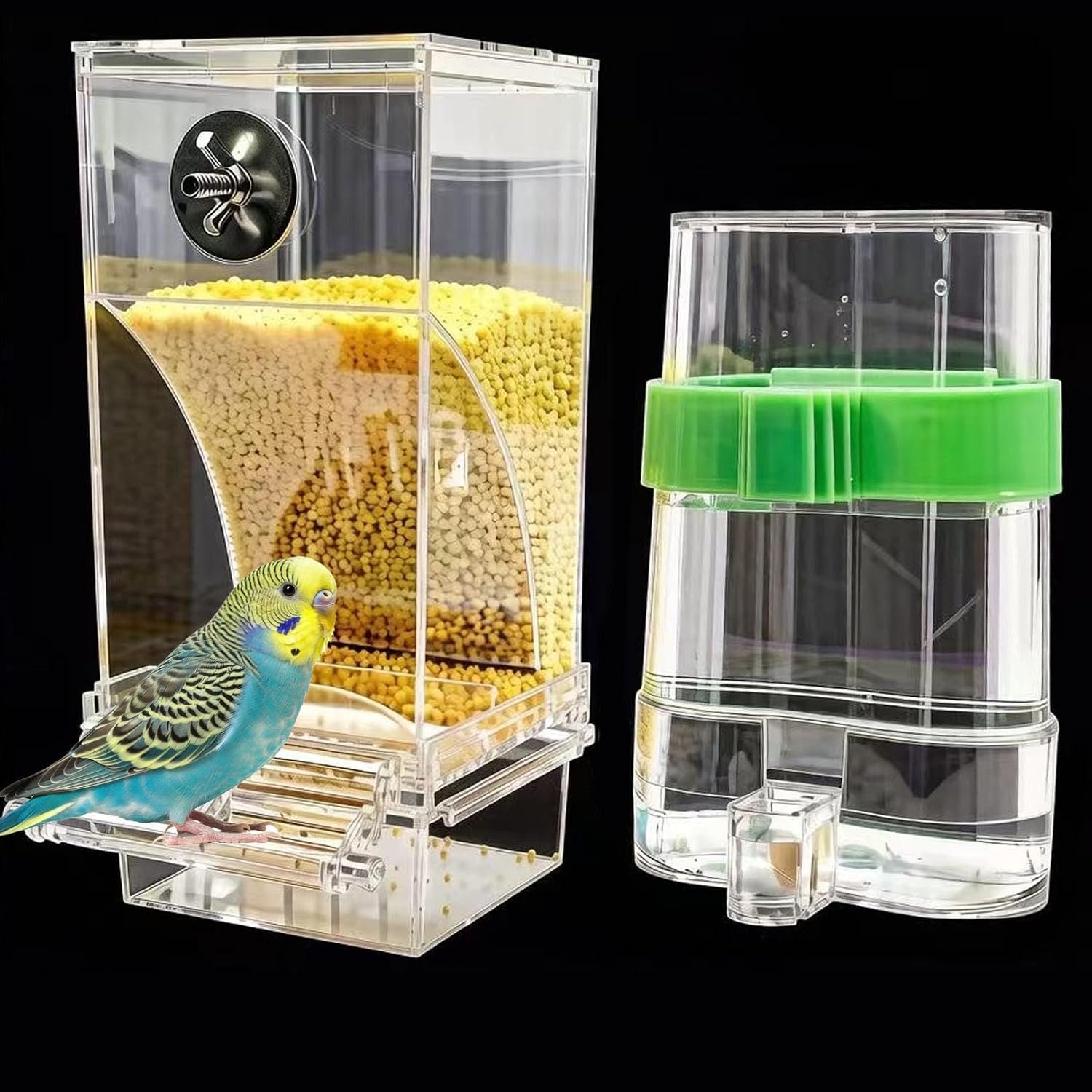 Automatic No Mess Bird Feeder Water Dispenser Set