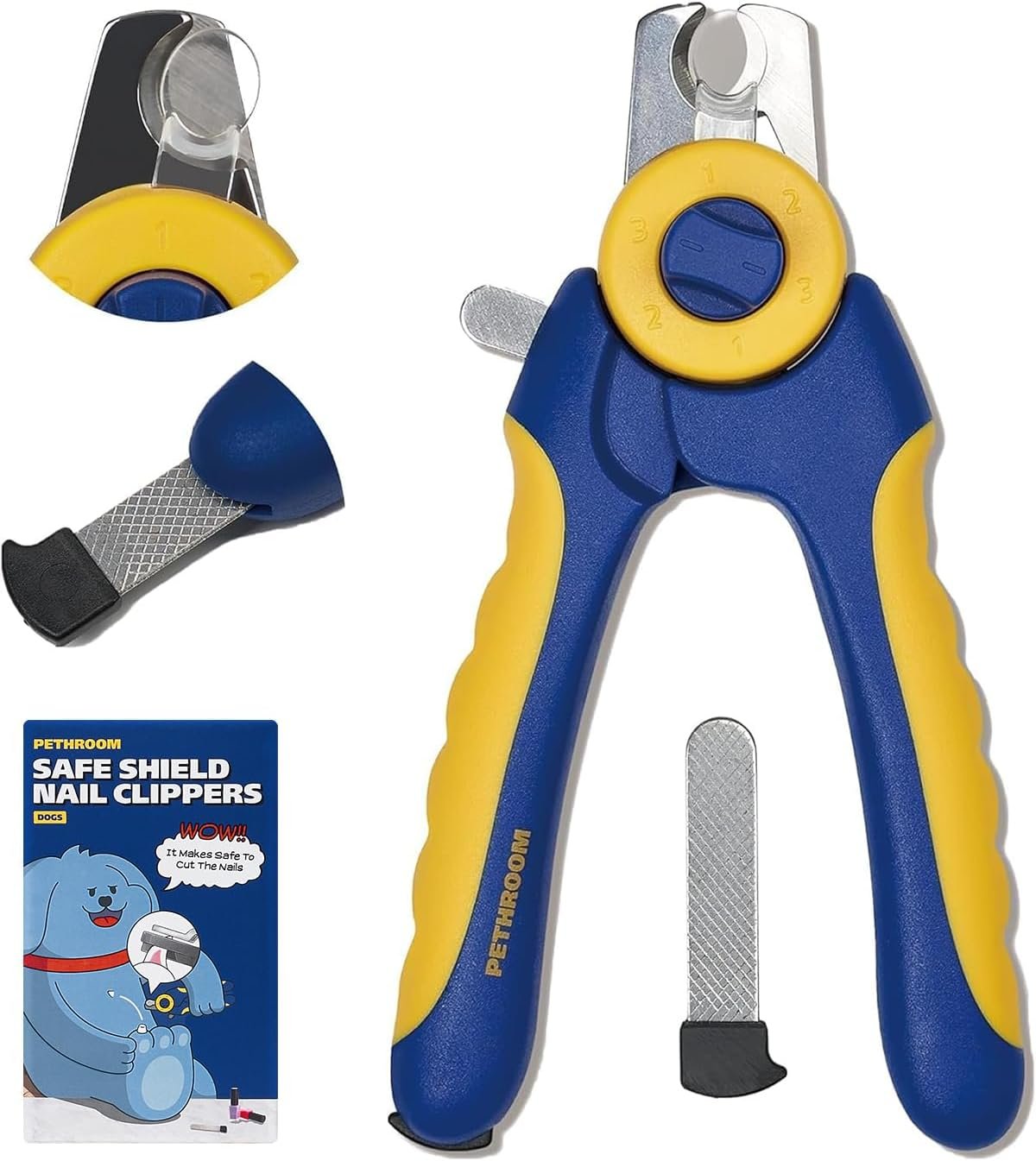 PETHROOM Professional Dog Nail Clipper with Safety Guard, Avoid Overcutting