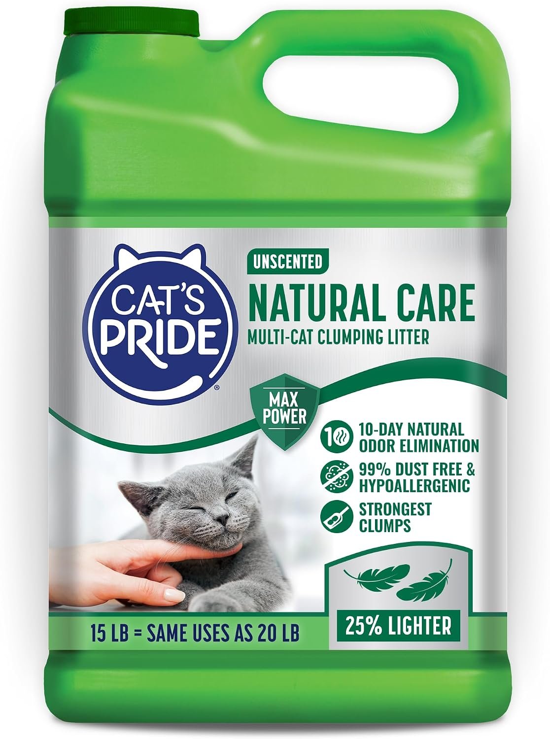 Cat’s Pride Natural Care Odor-Eliminating Hypoallergenic Litter 15lb