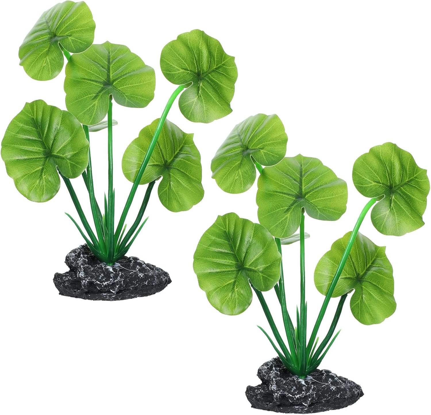 2 Pack Aquarium Silk Aquarium Plants, Artificial Plastic Plant for Small Tank, Goldfish, Fish Hides (6 Inch)