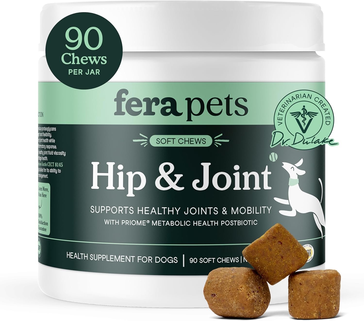 Fera Pets Hip & Joint Supplement for Dogs with Glucosamine, 90 Soft Chews | Fera Pets Hip & Joint Supplement for Dogs with Glucosamine, 90 Soft Chews