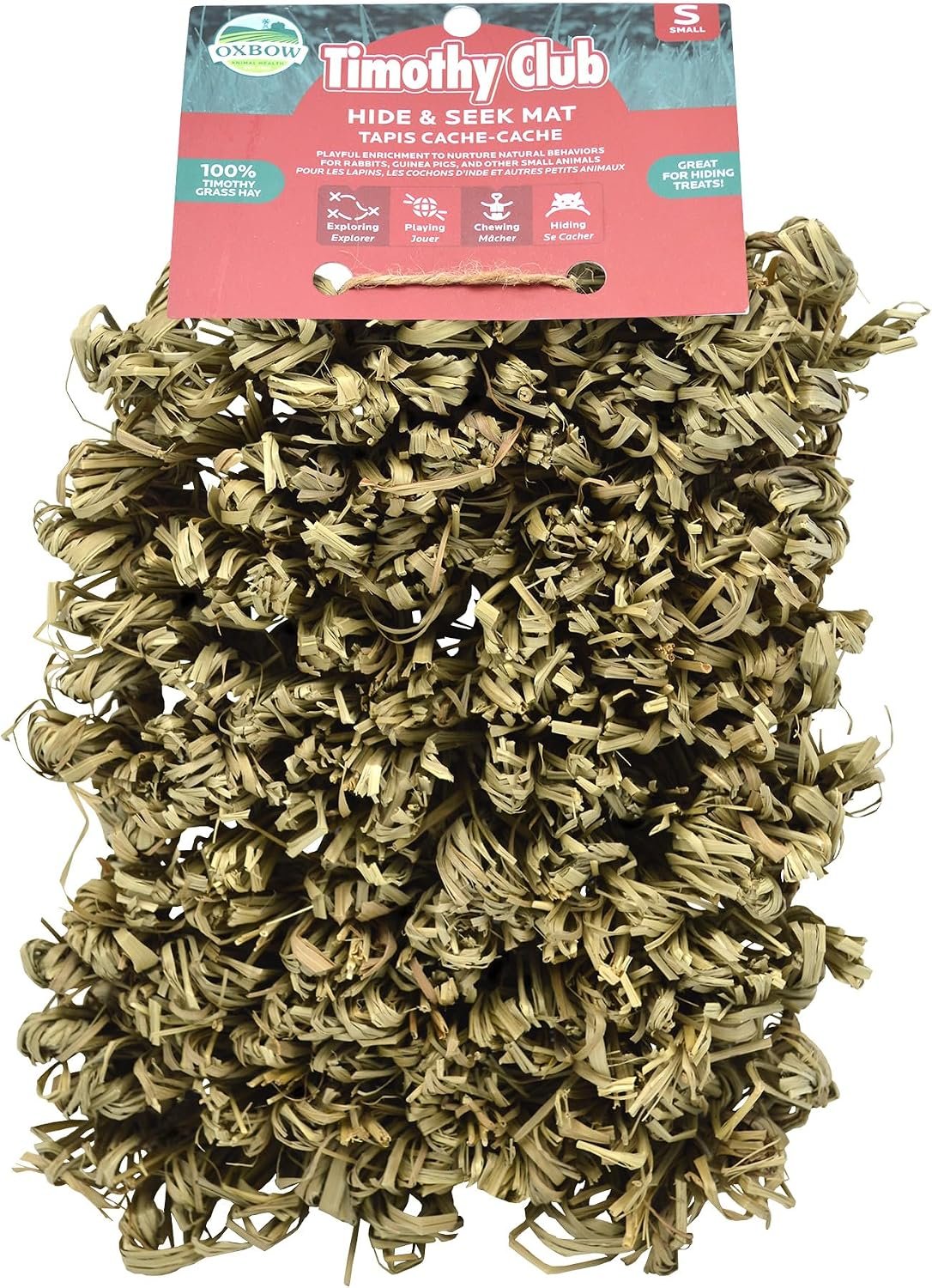 Oxbow Timothy Hay Hide & Seek Snuffle Mat, Rabbit & Guinea Pig Enrichment