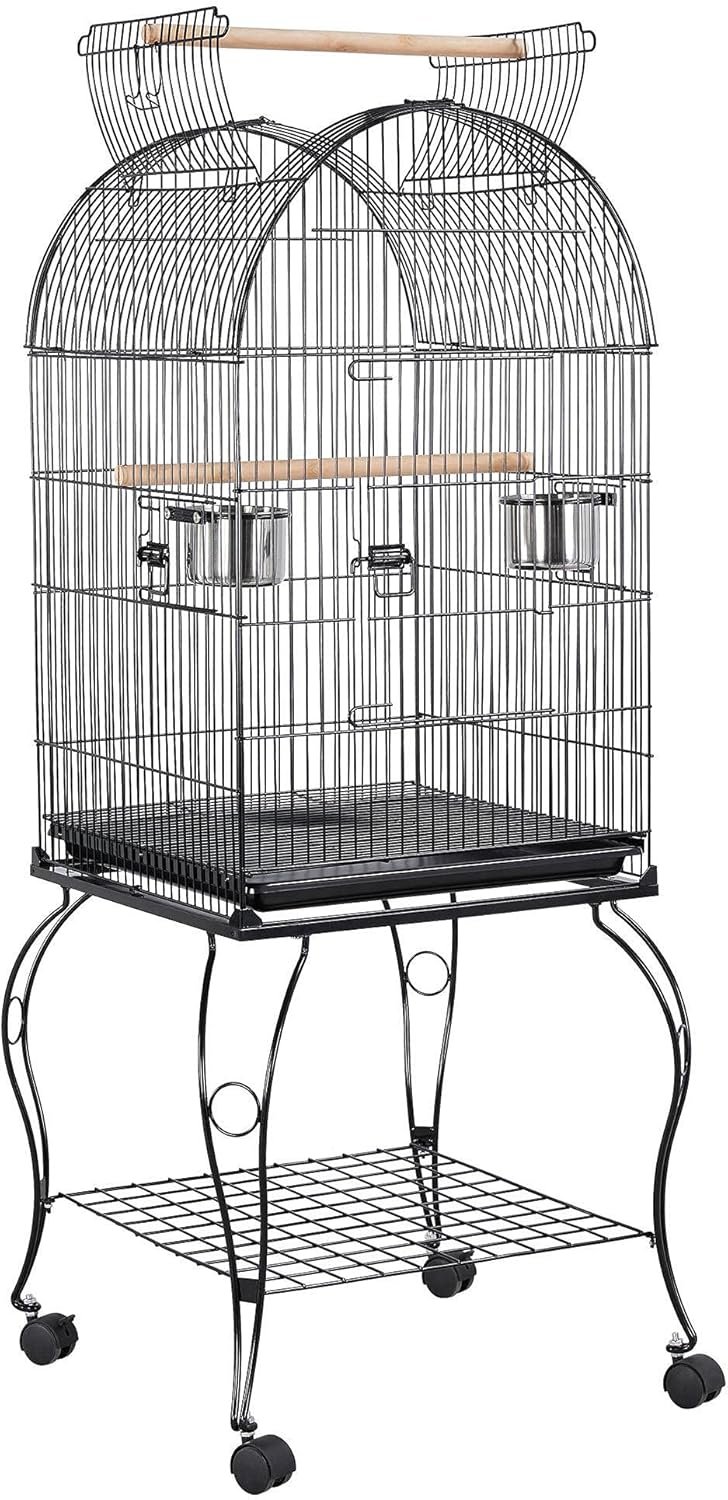 Yaheetech 59-inch Dome Open Top Large Medium Parrot Bird Cage On Stand for Sun Parakeets Conures Quaker Parrot Rolling Cockatiel Bird Cage