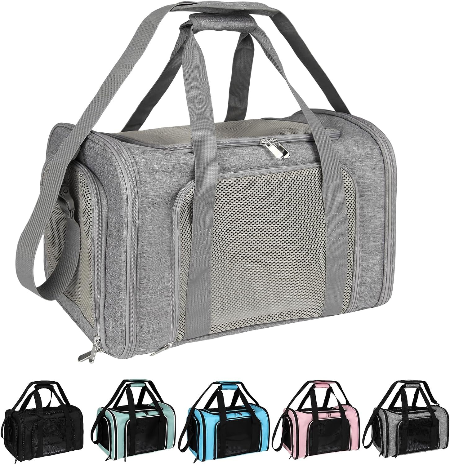 Top tasta Dog Cat Carrier Pet Carriers for Small Medium Large Cats Dogs Carrier Soft Sided Small Puppy Dog Carrier Portable Foldable Airline Approved Dog Cat Travel Carrier Grey Large