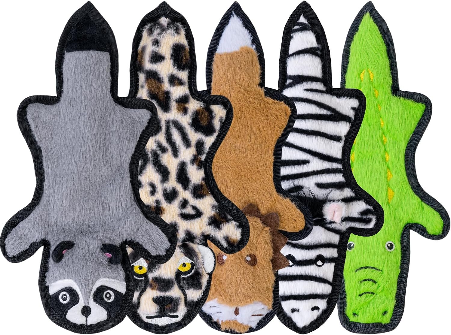 SHARLOVY No Stuffing Dog Toys Crinkle Squeaky, Long Lasting Chews for Aggressive, Durable Plush Dog Puppy Chew Toys for Teething, with 6 Tough Layers for Small Medium Large Breed-5pack,Large | Durable Plush Dog Puppy Chew Toys for Teething, with 6 Tough Layers for Small Medium Large Breed