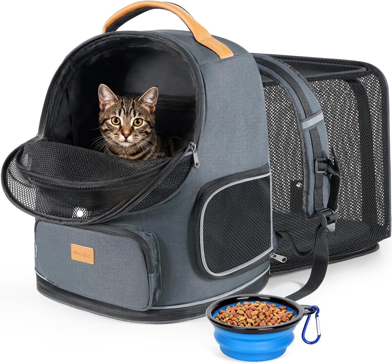 Morpilot Expandable Cat Carrier Backpack for Small Dogs & Cats Up to 12lbs