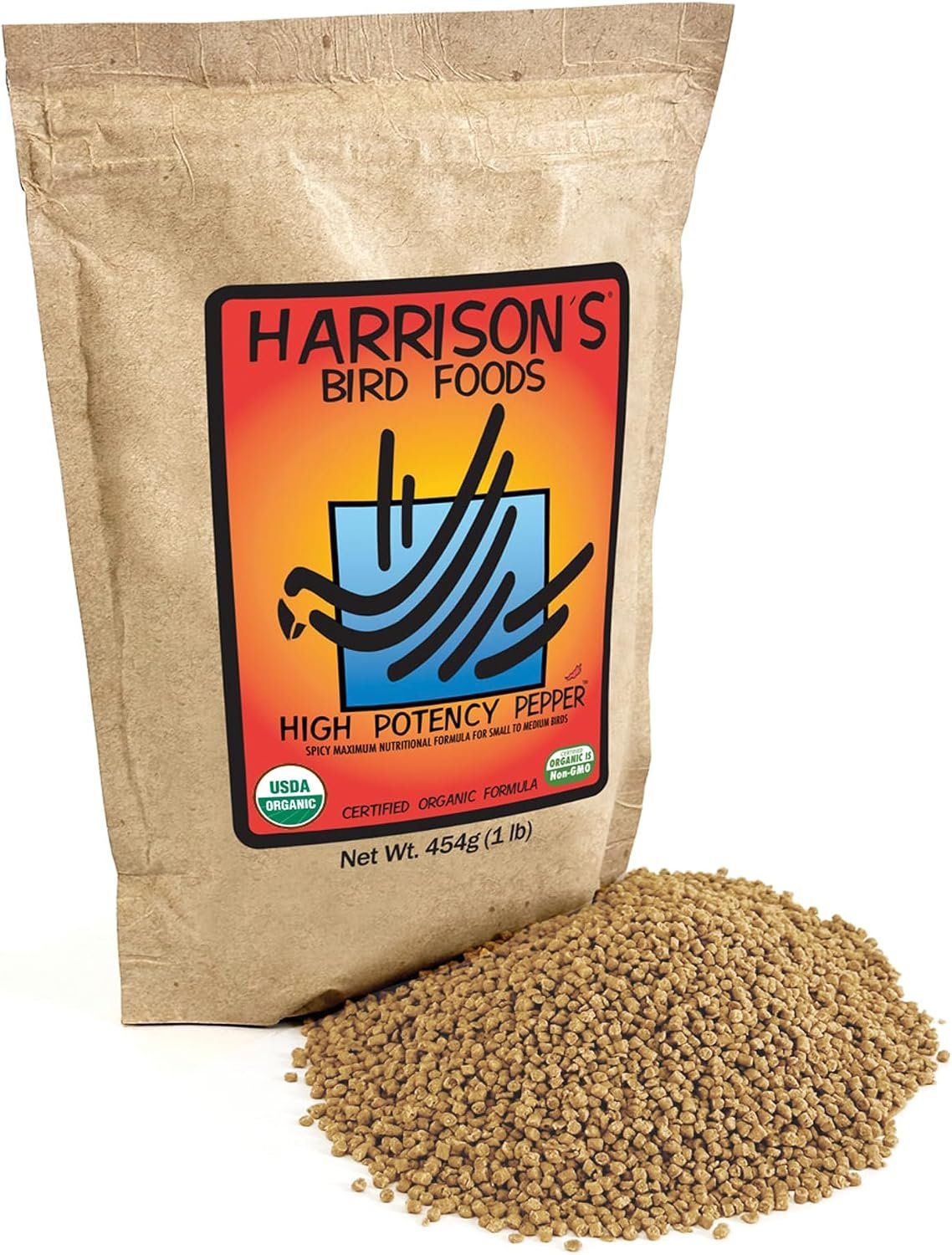 Harrison’s Bird Foods Spicy High Potency Fine, Certified Organic Diet 1lb