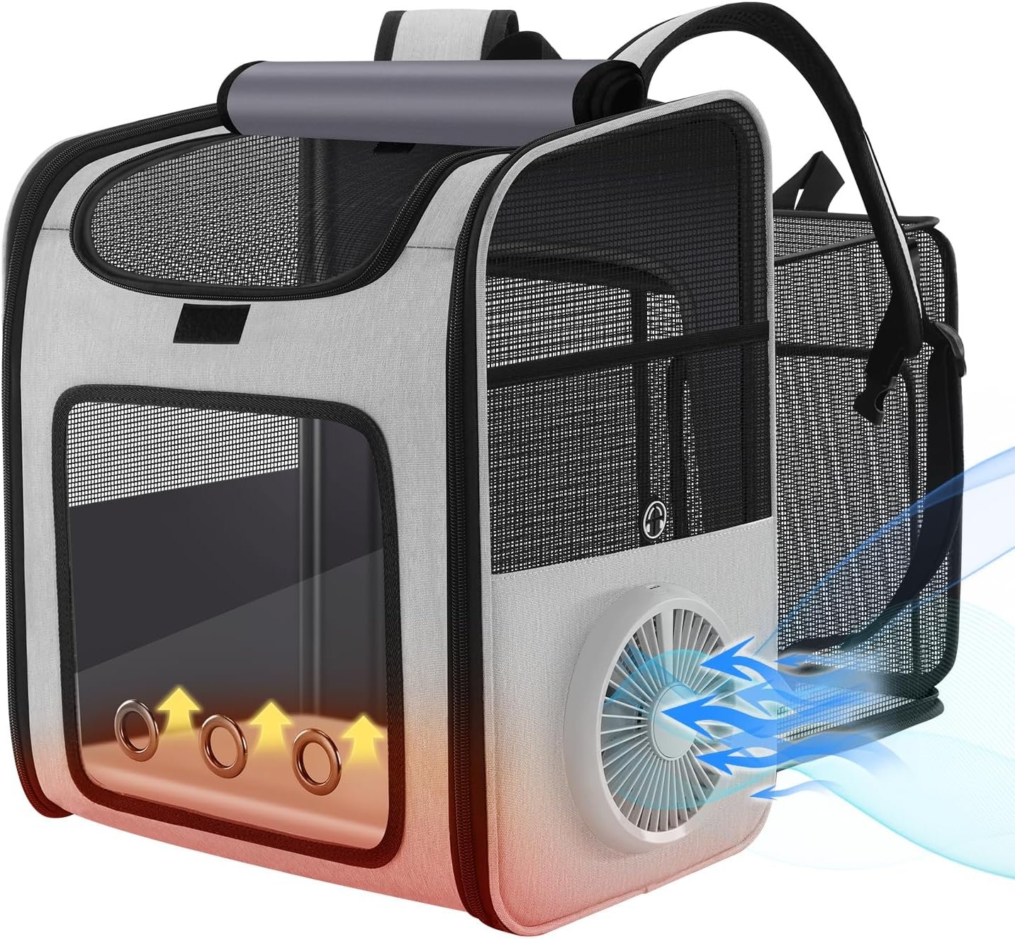 Smart Cat Backpack Carrier with Cooling Fan & Heating Pad